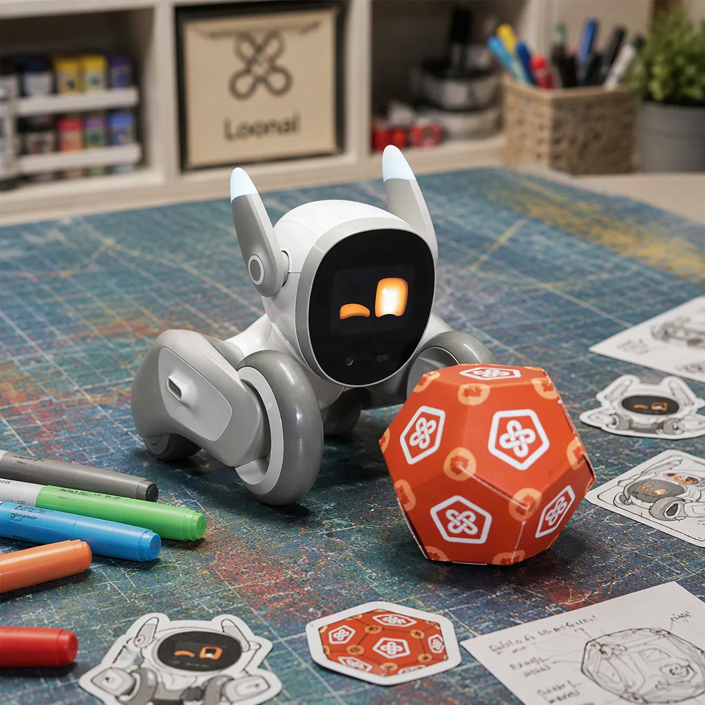 Rechargeable AI Pet Robot EVA Voice Interaction Companion Fetch Ball Educational Toy for Kids Adults