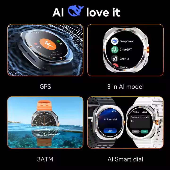 Newly Designed AI Smartwatch, Sleep Tracker, square Shape, IP68 Waterproof, Suitable for Fitness.