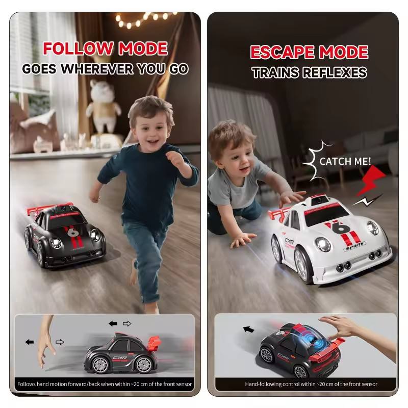 Desktop Mini Smart RC Drift Car with Camera, Real-Time Image Transmission, Follow-Me Function, and Lights