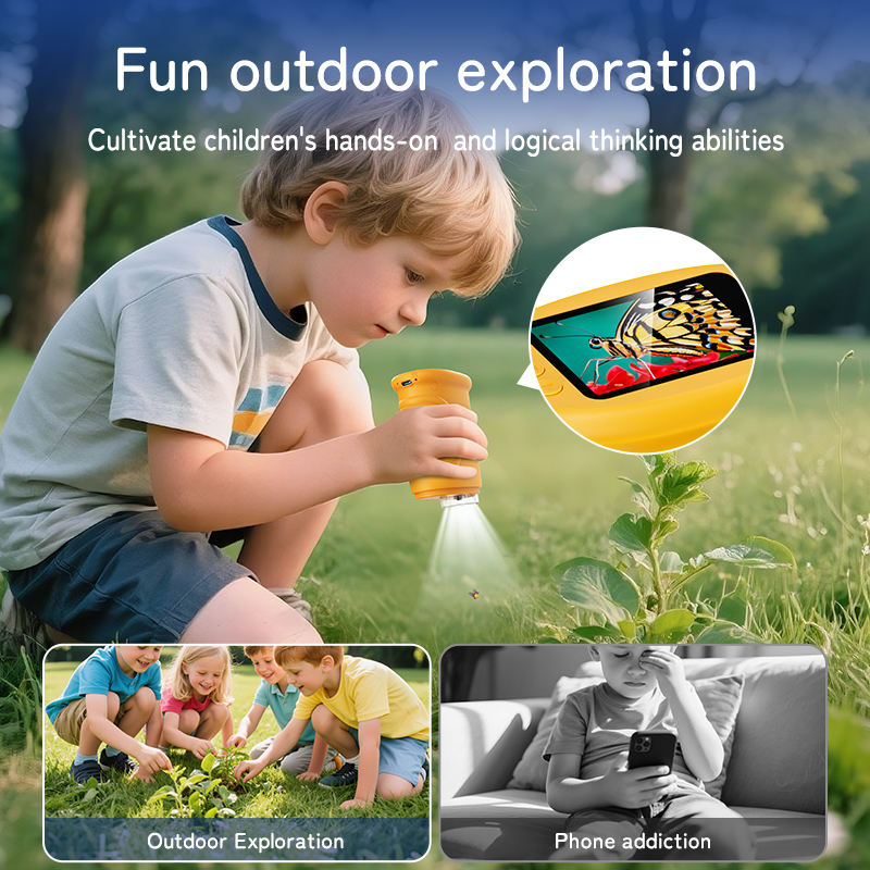 Handheld Digital Microscope for Outdoor Exploration Portable Magnifier with HD Screen, Ideal for Educational Observation