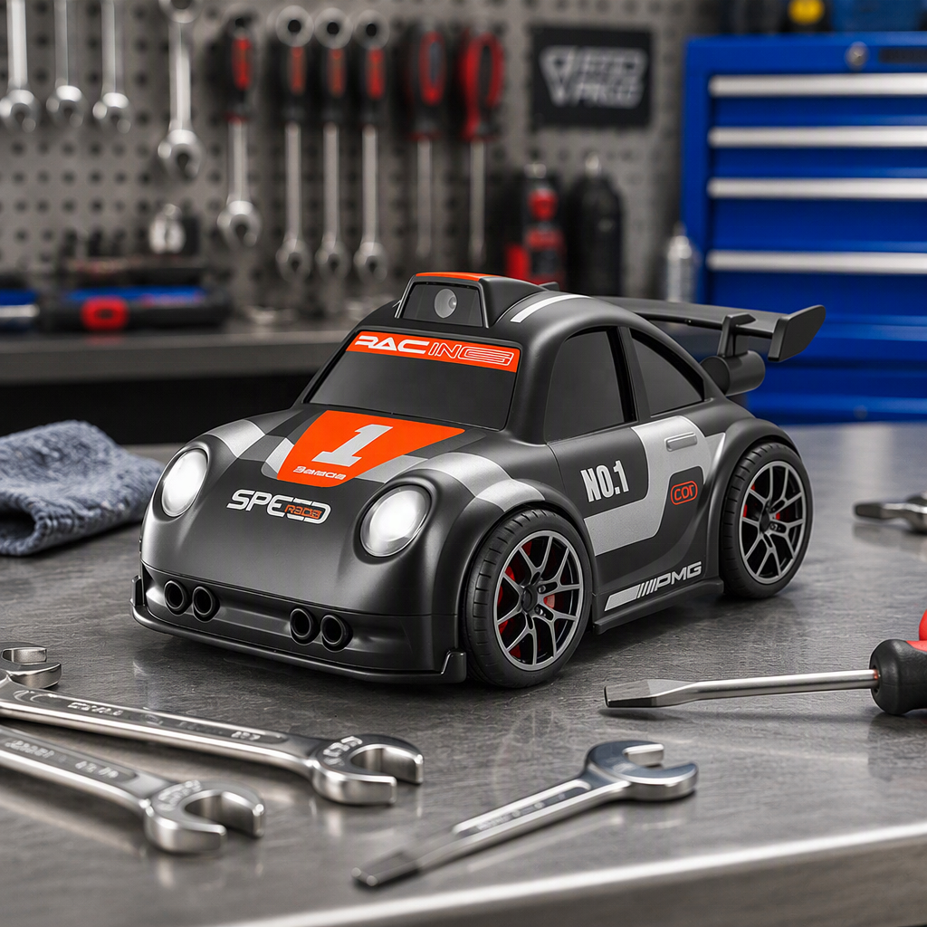 Remote-controlled Car with Camera and Screen, a Mini Smart-sensing, Follow-mode Cartoon Toy Car Featuring Dazzling Lights.