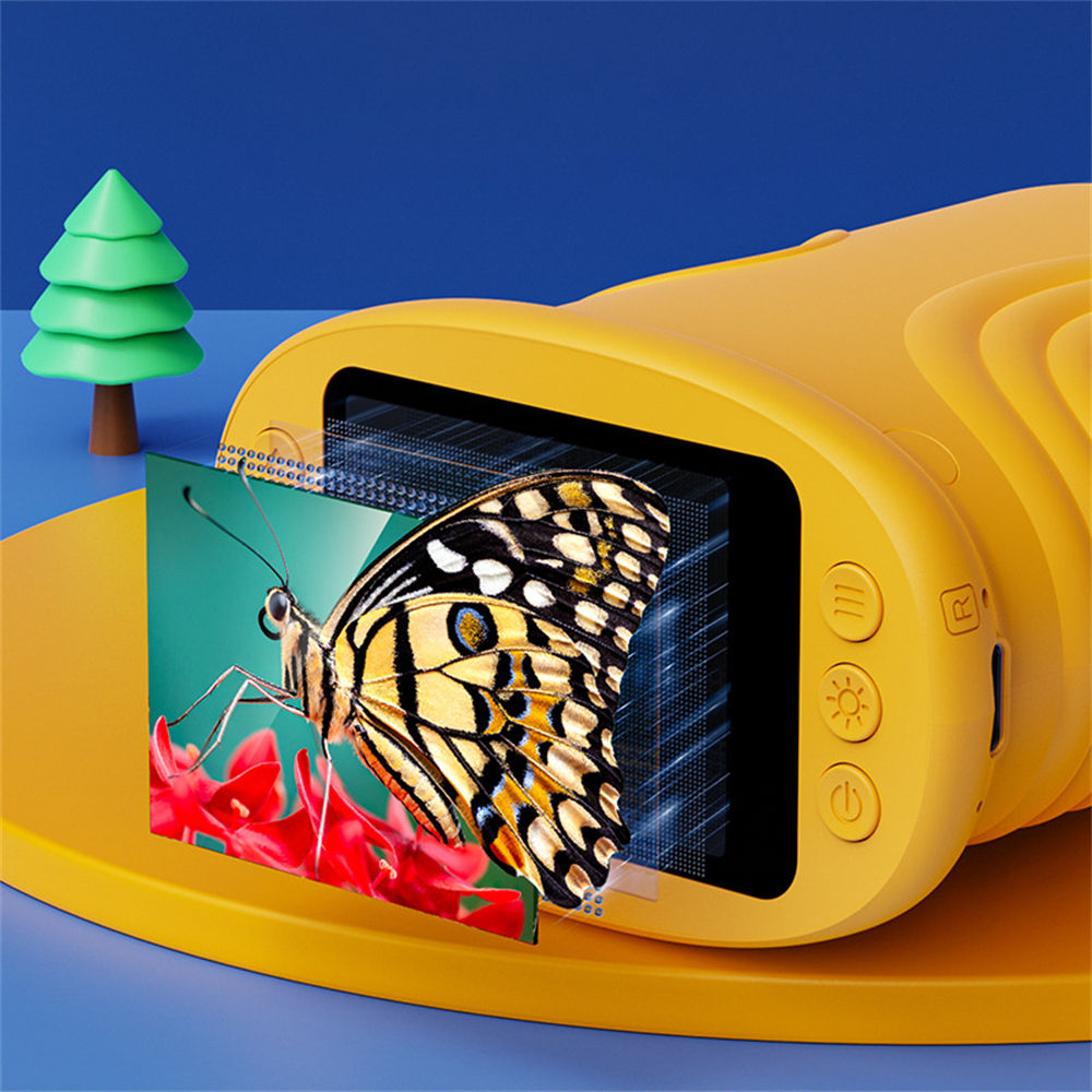 Children's Portable Digital Microscope 1000X with 2-inch Screen, LED Light, Rechargeable Educational Science Toy